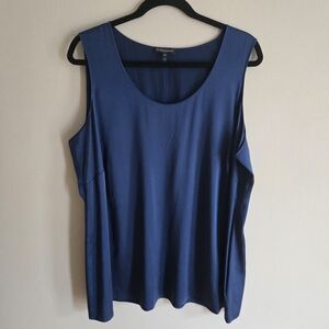 Eileen Fisher Women's Blue Silk Sleeveless Tank Top Blouse Size 2X  NWOT